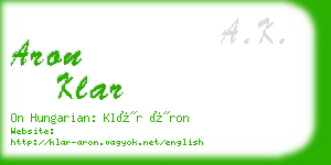 aron klar business card